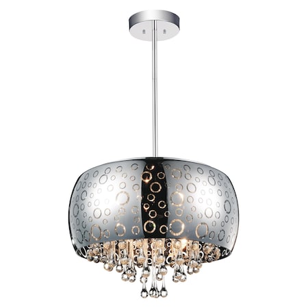 Cwi Lighting 6 Light Drum Shade Chandelier With Chrome Finish 5606P20C-A Smoke